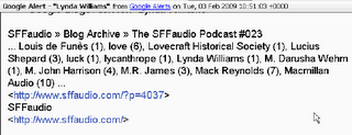 Lynda Williams interview shows up in Science Fiction Audio Archives