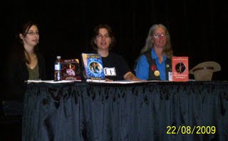 Lynda Williams, Tina Hunter, Sandra Fitzpatrick at Con-Version 25 in Calgary, AB