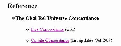 Okal Rel Universe Concordance now on ORU site