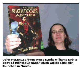 Interview with Lynda Williams on book launch for Righteous Anger by Teresa Mallam in Prince George Free Press Feb 2007