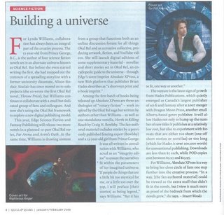 Okal Rel Universe article in Quill and Quire Jan 2009