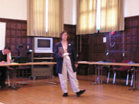 Lynda presenting Amel and Identity paper at Cyber3 Mansfield College Oxford July 2008