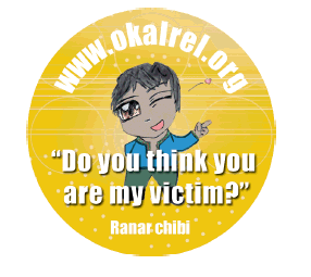 Okal Rel button featuring chibi of Ranar by Mel Farrow