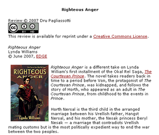 Righteous Anger Review by Dru Pagliassotti on The Harrow