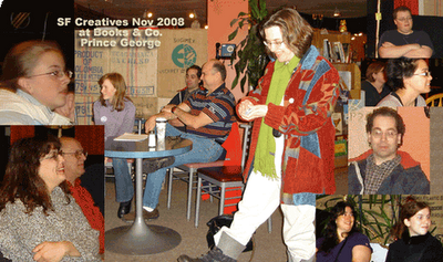 SF Creatives Night with authors Lynda Williams and Nathalie Mallet Nov 2008 at Books & Co in Prince George