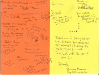 Thank you cards from Skeena Jr. Secondary School