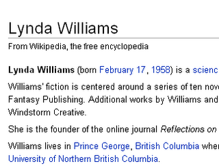Lynda Williams entry Wikipedia