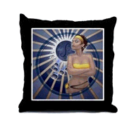 Courtesan Prince cover on a pillow from artist Echo Chernik's merchandising site