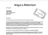 Angus & Robertson in the UK demands equilization payments to continue stocking works by smaller publishers