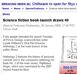PG Citizen coverage of Okal Rel Universe Anthology 2 Jan 29 2008